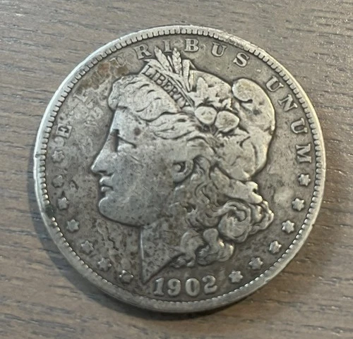 1902 USA Morgan Dollar -- 90% silver -- $1 Coin -- Fine condition