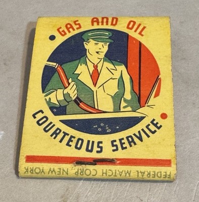 1930s Tydol  Full Matchbook  Cumberland Service Station Jamaica Long Island NY