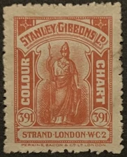 Cinderella Stamp Stanley Gibbons Colour Chart Rose Red No. 20