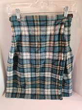VTG Pitlochry Knitwear 100 Wool Plaid Pleated Tartan Kilt Skirt Scotland Sz 14