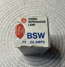 GE BSW Photo 7V .20A LIGHT BULB Sound Reproducer Lamp New old stock