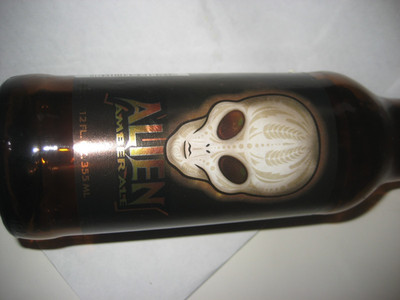 Roswell Alien Amber Ale Bottle Empty Beer Sierra Blanca Brewery Space Man Label