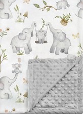 Baby Blankets for Unisex Boys Girls, Super Soft Nursery Minky Blanket Elephant