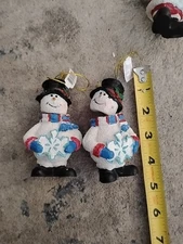 Bobbly Snowman Head Ornament Set Of Two
