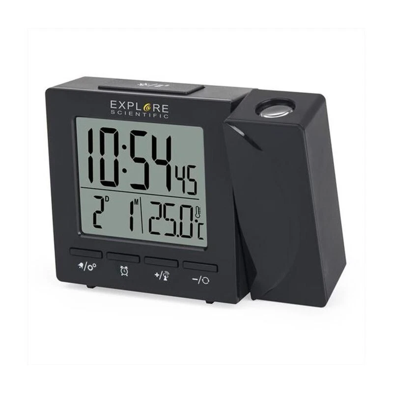 Sveglia Orologio Radiocontrollato con proiezione EXPLORE SCIENTIFIC RDP1001 Nero