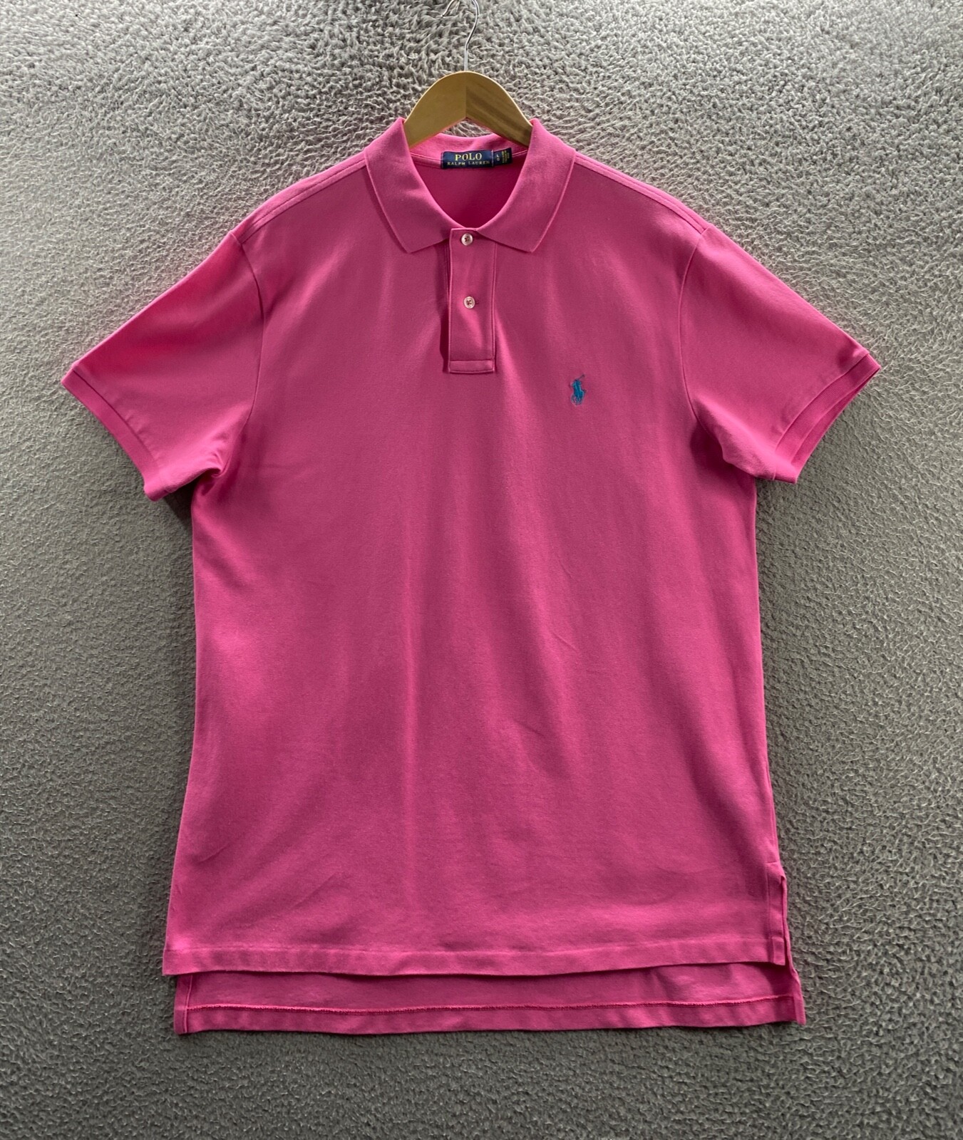 Polo Ralph Lauren Camicia Adulto Grande Cotone Rosa Rugby Golf Pony Logo Uomo A1