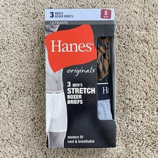 Hanes Originals Men  s Ultimate Stretch Modern Fit Boxer Briefs Small 28  -30  NIB