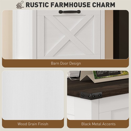 File Cabinet Storage Cabinet Distressed White - Picture 6 of 8