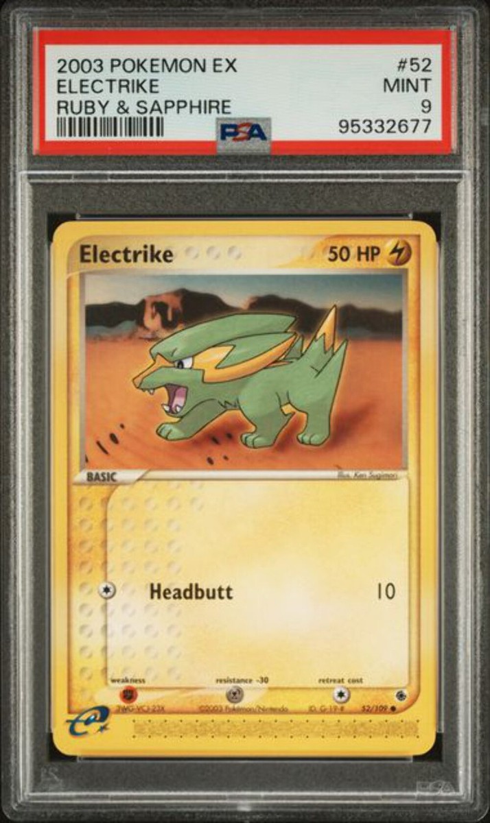 PSA 9 - 2003 EX Ruby & Sapphire Electrike 52/109 Pokemon Card | eBay