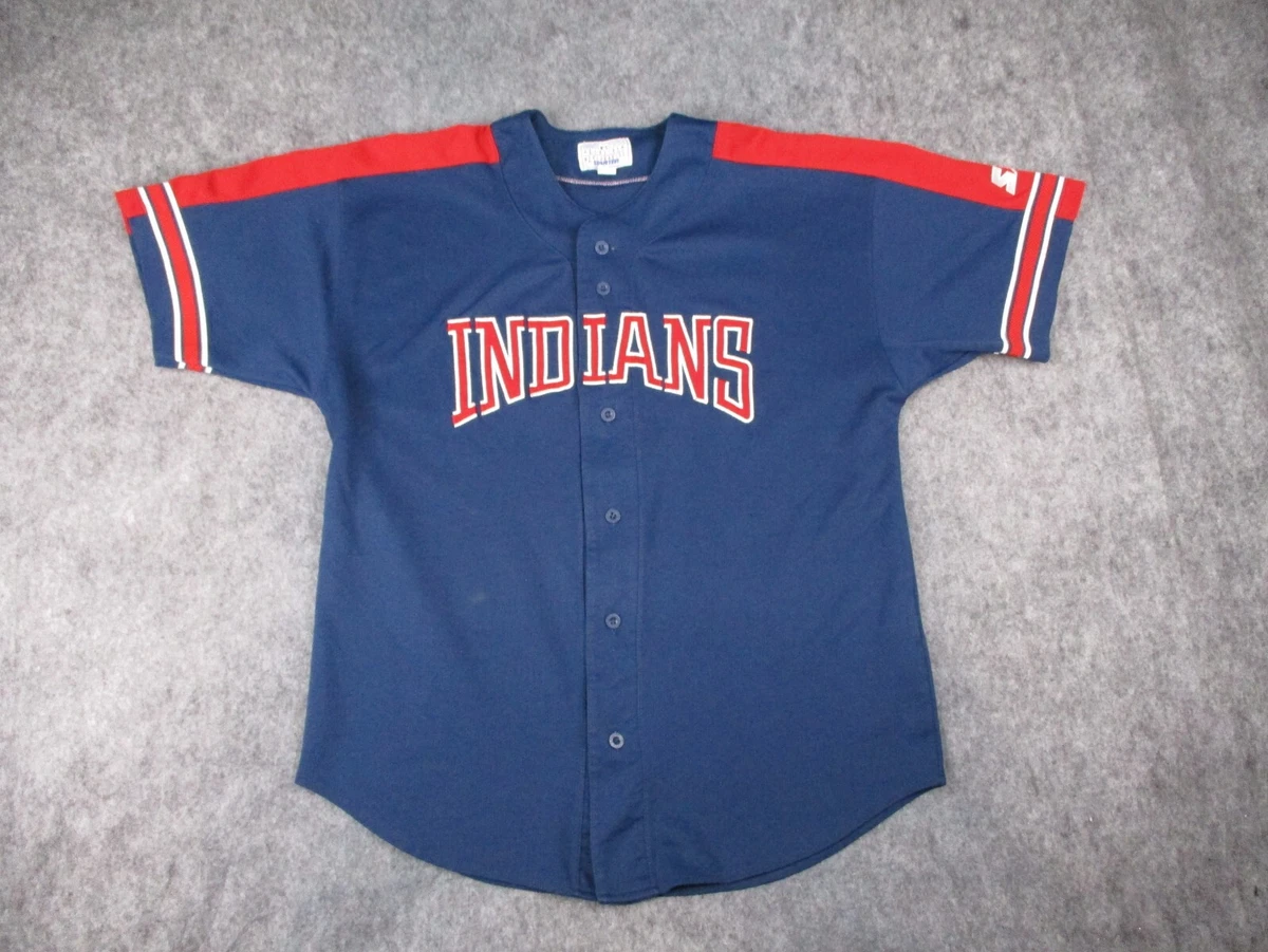 Vintage Indians Cleveland MBL Starter Baseball Jersey Shirt 