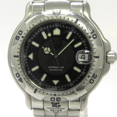 Tag Heuer 6000 Watch Quartz 39mm Men's Black Dial Swiss Made Tag Heuer 6000 Watch Quartz 39mm Men's Black Dial Swiss Made