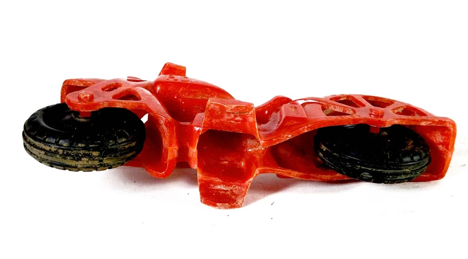 Hubley P.D. de plástico rojo vintage Motocicleta de policía Harley Davidson (circa años 40) Foto 4 de 4