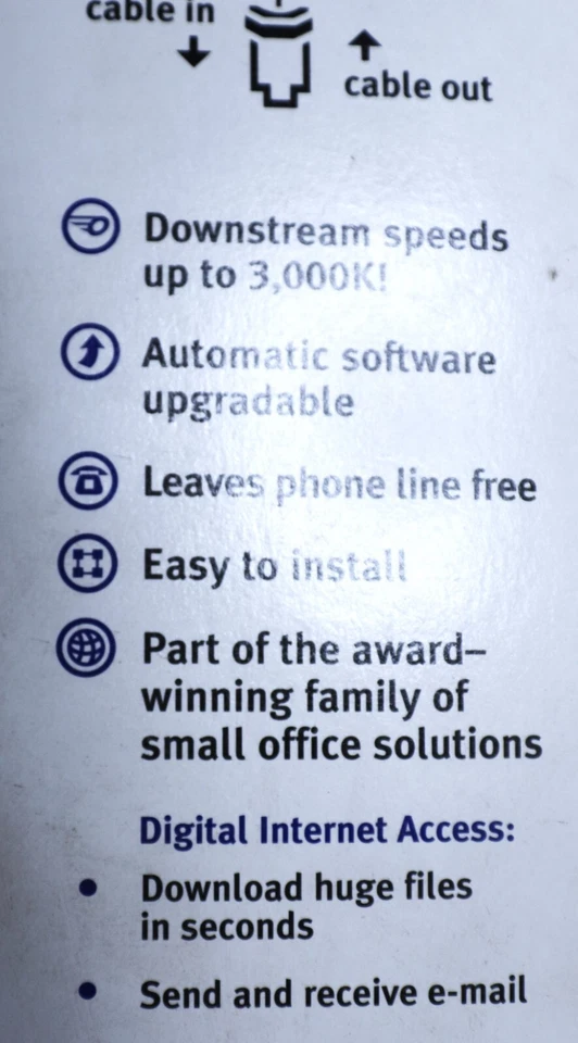 3Com OfficeConnect Cable Modem 3CR29210 With USB (Open Box) - Image 3 of 4