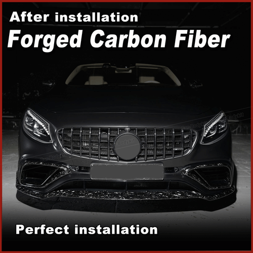 Forged Carbon Frontlippe Front Stoßstangen Lippe für Benz C217 Coupe S500 Sport - Picture 3 of 12