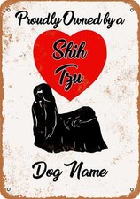 METAL SIGN - CUSTOM DOG NAME - Shih Tzu - Vintage Look
