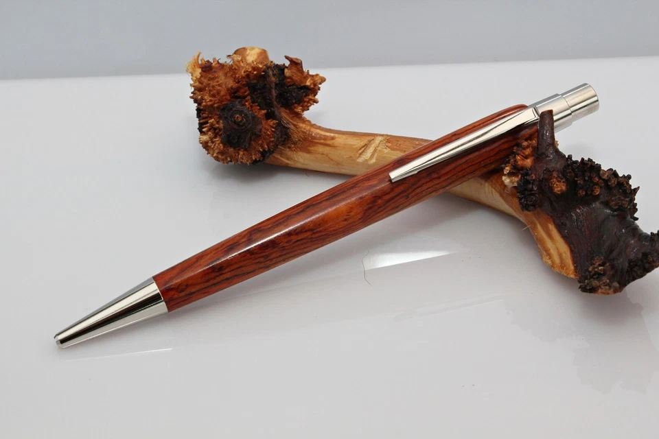 Schreibgerät Kugelschreiber Berlin Holz Cocobolo handgedrechselt Unikat - Bild 3 von 4