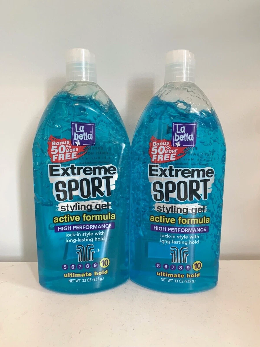 2 La Bella Extreme Sport Styling Gel Active Formula Ultimate Hold 33 Oz. Each