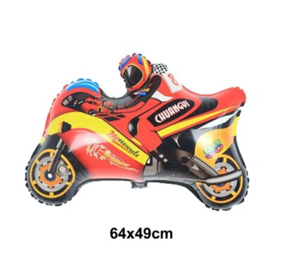 Large 18" Race Car Helmet Shaped Foil Balloon – Motorbike Dirt Bike Birthday Party