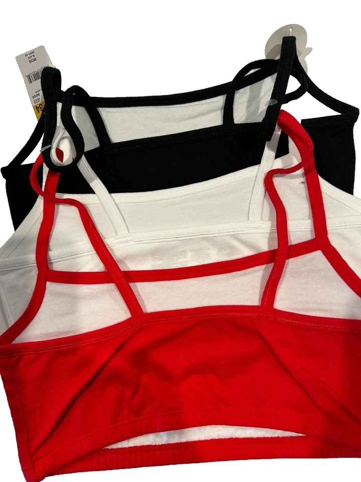 Fruit of The Loom Women's Spaghetti Strap Cotton Pull Over 3 Pack Sports Bra Red - Image 4 of 4