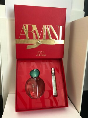 Armani Acqua Di Gioia 2pcs Eau De Parfum Spray Set: 1 oz + 0.34 oz New In Box