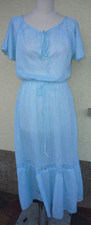 Damen Nachthemd Neglige hellblau DDR Dederon Gr ca. 38