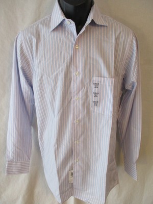 Arrow Cotton Blend 14 ½ Neck 32/33 Hazy Blue Striped Classic Fit Shirt SR$45 NEW
