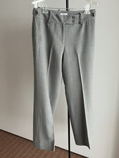 Ann Taylor Loft Woman Gray 100 Wool Lined Pant Dress Slack Trouser Flat Front 8
