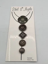 Ethel & Myrtle Jewelry Snap Button Covers Silver Tone Handcrafted Houston Texas