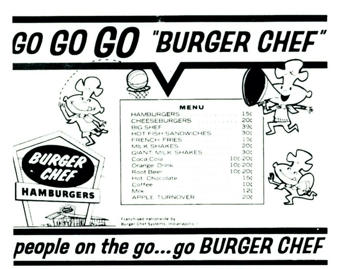 BURGER CHEF MENU 8x5x11 GLOSSY REPRINT HAMBURGER VINTAGE | eBay