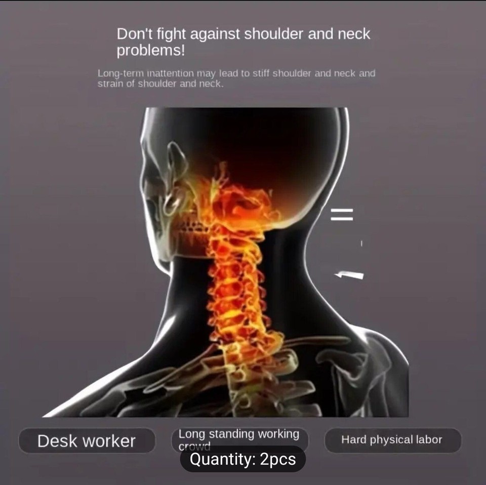 Antibacterial massage pillow for the neck of 2 pcs, orthopedic pillow