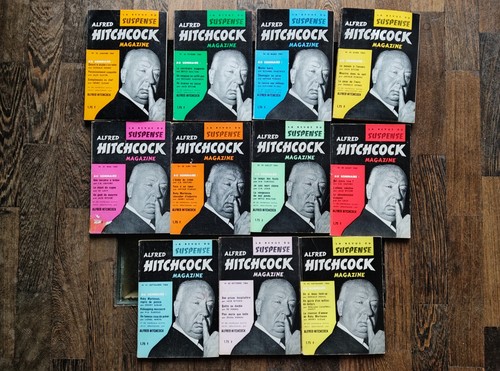 SET MIT 11 ZEITSCHRIFTEN SPANNUNG ALFRED HITCHCOCK MAGAZIN 1964 auf Französisch