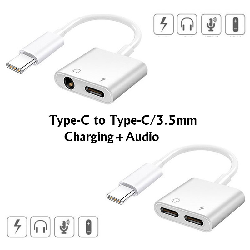 Charger and Headphone in USB Type C to Aux Audio Cable
