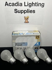⚡️4 Pack⚡️FEIT Electric Appliance And Fan Light Bulbs 25 Watt Frost 120 Volt