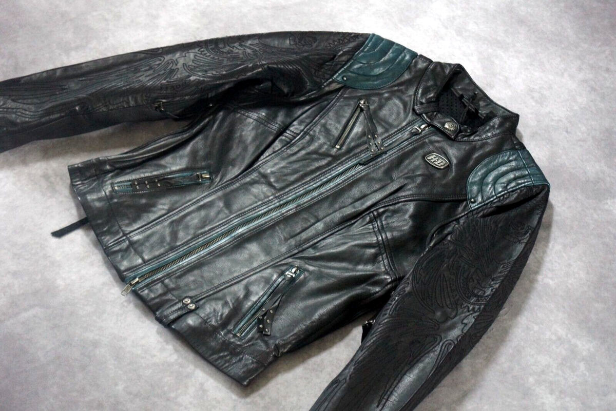Harley Davidson Women's Impulsive Winged Rose Black Leather Jacket