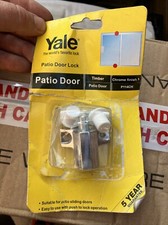 Yale Patio Door lock Metallic Chrome Finish Standard Security P-114-CH