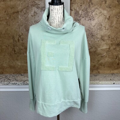 Elbsand Sweatshirt Womens Small Cowl Neck Drop Shoulder Comfortable Green