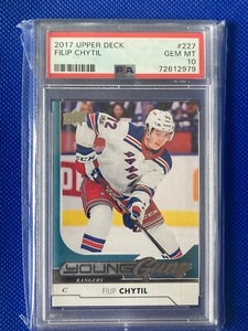 2017-18 Upper Deck Filip Chytil #227 Young Guns RC PSA 10 GEM MT