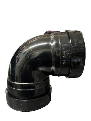 110 mm 90 Grad bodendicht Achsschenkel Bogen Doppel Muffe Stecknuss schwarz