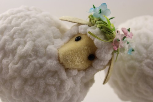 2 Wooly Felted LAMB Figures Shelf sitters White Sheep Family Easter Decor Kohls - Picture 8 of 9