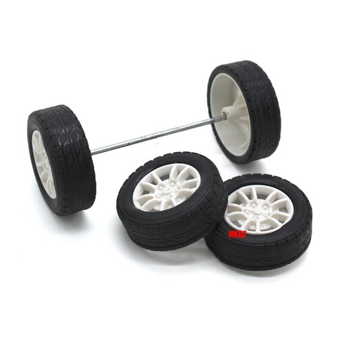 Ruedas de 30 mm/38 mm neumáticos de goma plástico bujes de rueda RC modelismo vehículo bricolaje 1:20 - Imagen 3 de 19