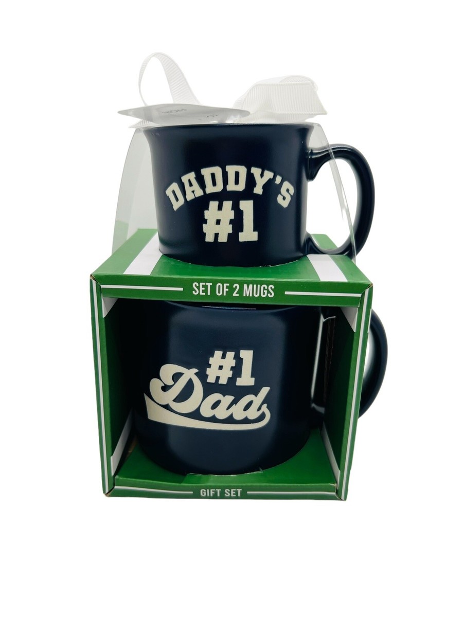 Big Mug Little Mug Gift Set for Dad Matching Blue Coffee Cups 16 oz /7 oz  #1 Dad | eBay