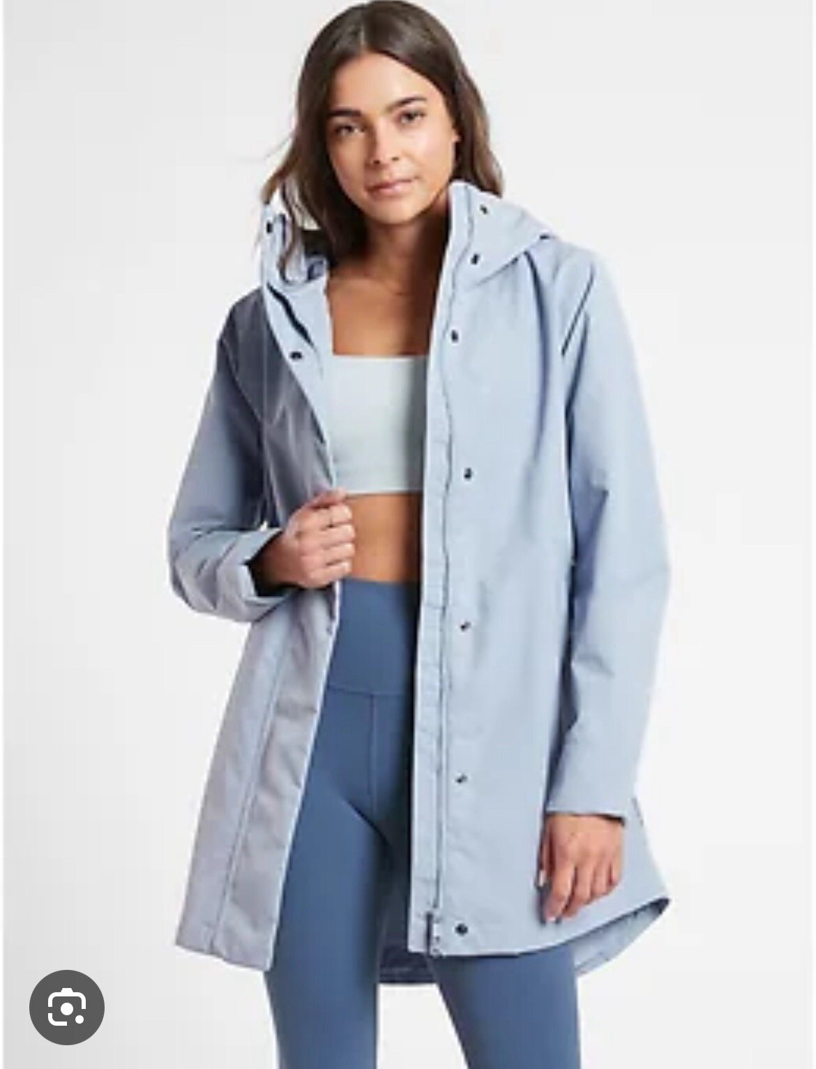 Athleta Rainout Forecast Shell II Raincoat Rain Jacket Coat Blue Star