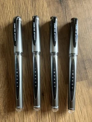 Uni-Ball Gel Impact 1.0mm/0.6mm Line Black Rollerball, UM-153S ( 744771 ) 4 PENS