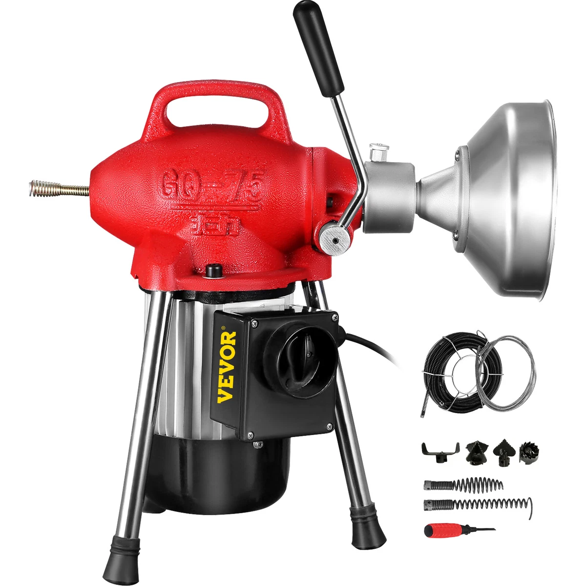 VEVOR Drain Cleaner Pipe Cleaning Machine 500W Electric Snake