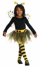Bee Costume Kit leotard tutu tights wings head band dance pageant toddler insect