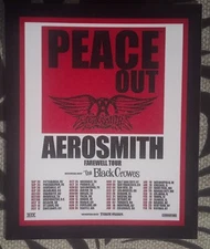 Aerosmith Peace Out Tour Promo Magnet W/Dates 2024/25