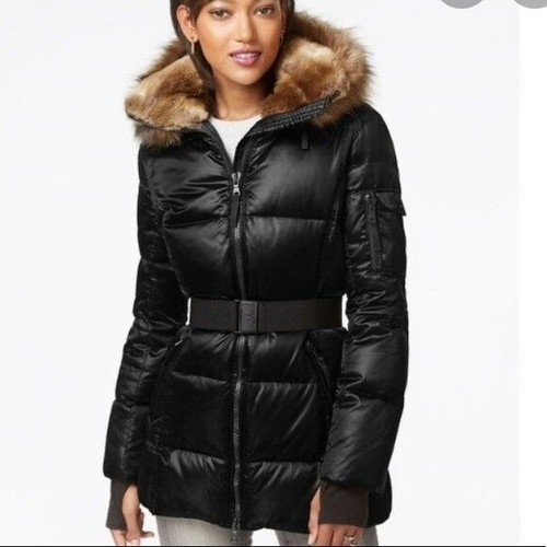 S 13/NYC Alps Faux-Fur Hood Belted Down 