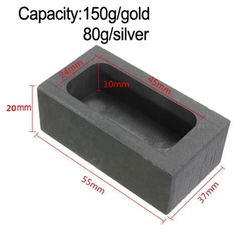Gold Silber Graphit Barrenform Gießform Schmelztiegel für Metall Kupfer Messing - Bild 6 von 9