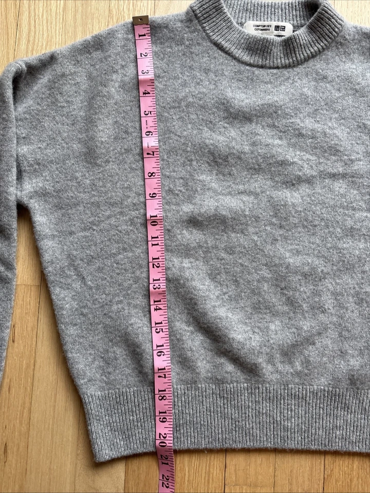 Suéter para mujer Uniqlo Comptoir des Cotonniers 100 % lana, gris, recortado talla M Foto 4 de 4