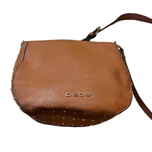 Bebe Borsa a tracolla in ecopelle marrone con borchie dorate sui bordi - Foto 7 di 10